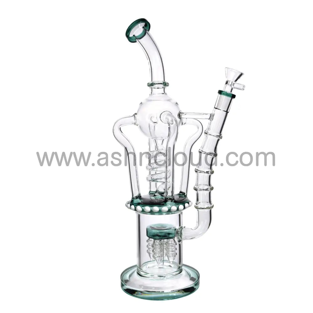 15 In - Multicolor King Valves Luxury Glass Recycler