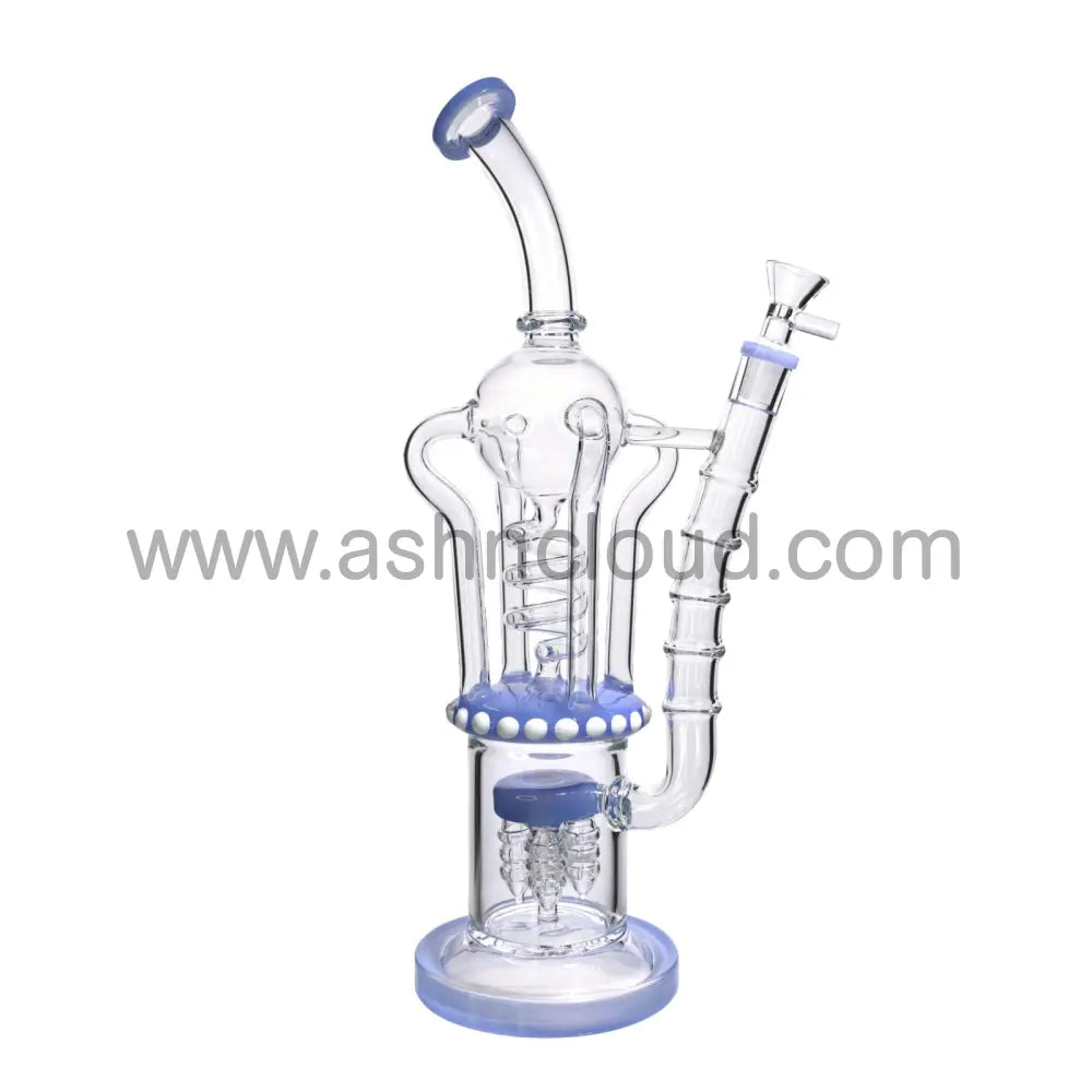 15 In - Multicolor King Valves Luxury Glass Recycler