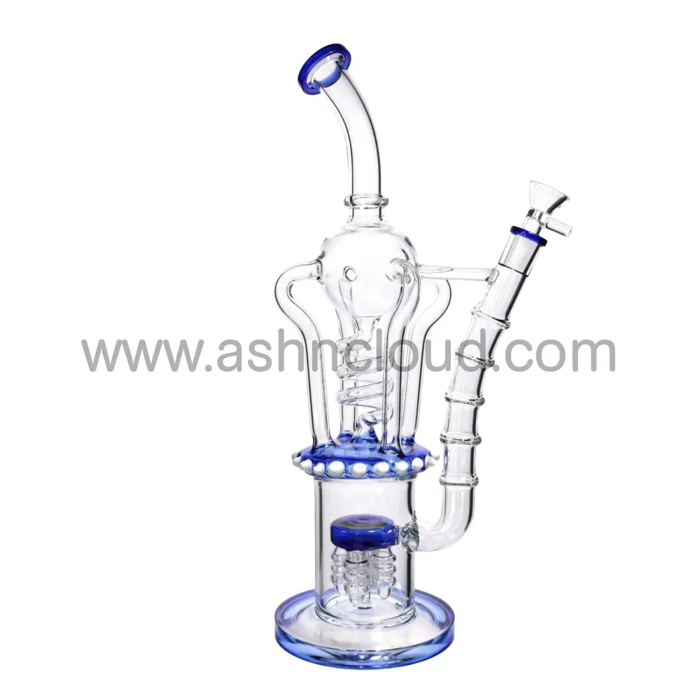 15 In - Multicolor King Valves Luxury Glass Recycler