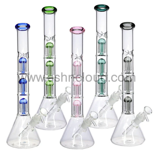 15 Inch Triple Chamber Perc Beaker Bong – Multi Filtration Water Pipe