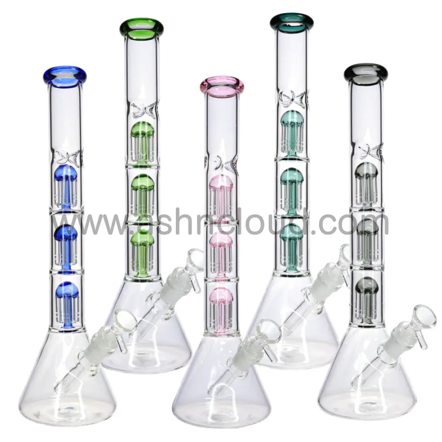 15 Inch Triple Chamber Perc Beaker Bong