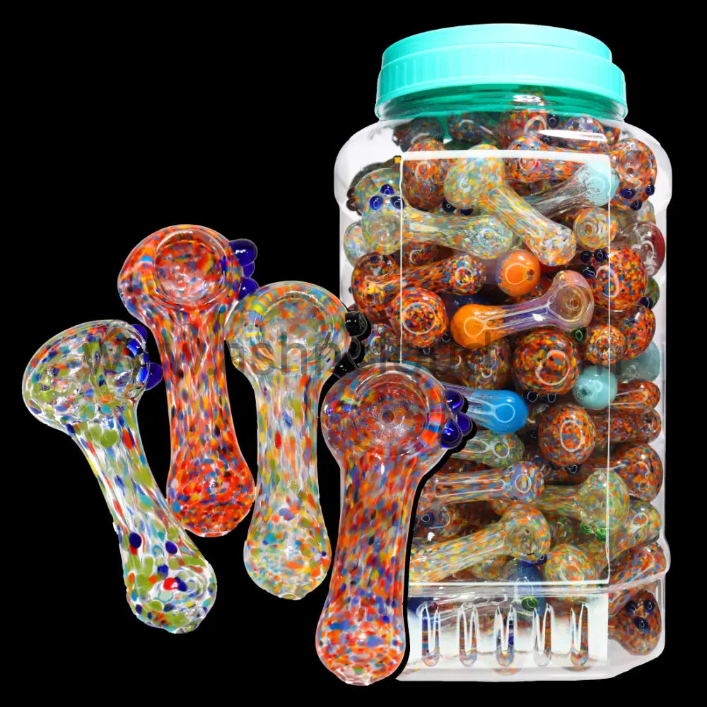 150 pcs – NEW 2025 JAR #7 Glass Hand Pipe (3 inches) Spoon $1.35 ea