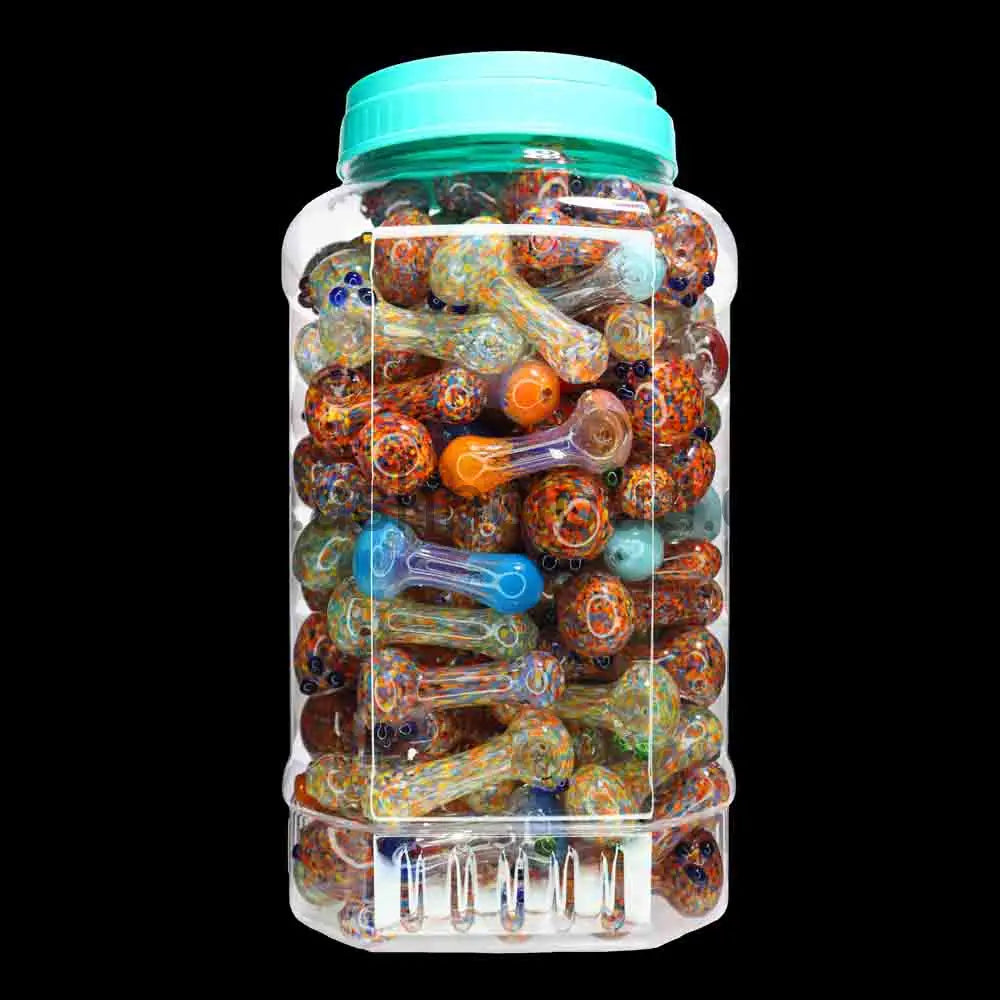 150 pcs – NEW 2025 JAR #7 Glass Hand Pipe (3 inches) Spoon $1.35 ea