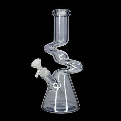 10 Inch Zig Zag Neck Beaker Glass Water Pipe – Assorted Colors Wholesale