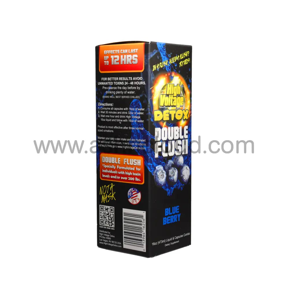 16 Fl.oz - High Voltage Detox Double Flush Blue Berry