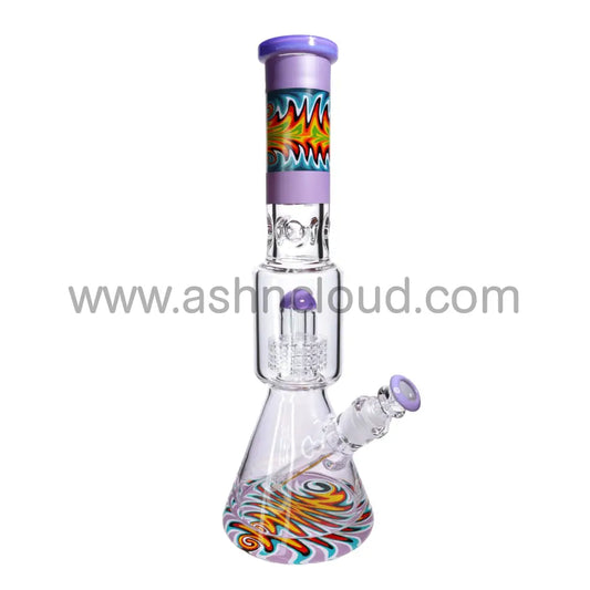 16 In - Beaker Wig Wag Tube Perc Water Pipe Bong