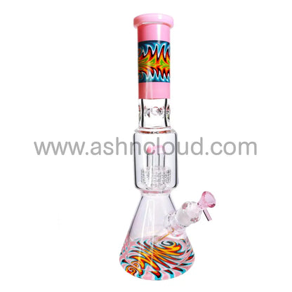 16 In - Beaker Wig Wag Tube Perc Water Pipe Bong