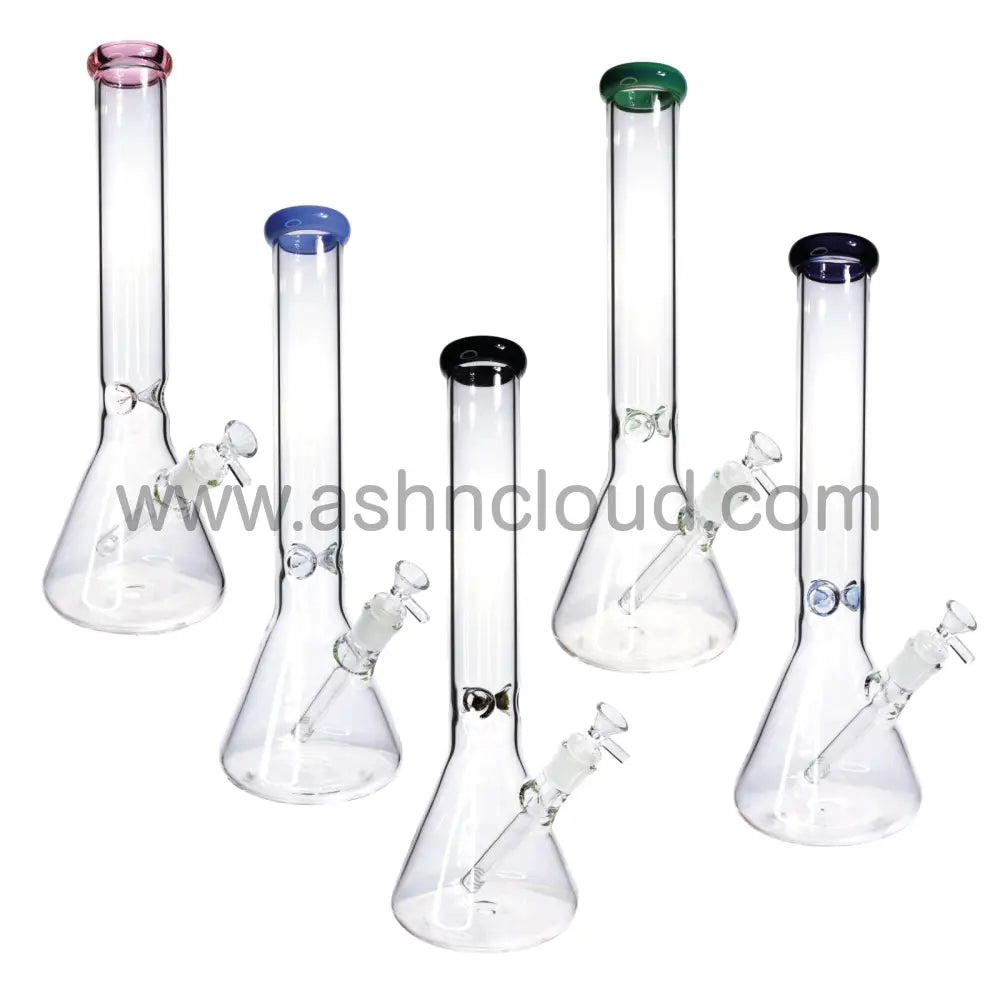 16 In - Clear Glass One-Tone Beaker Bong 5 Mm