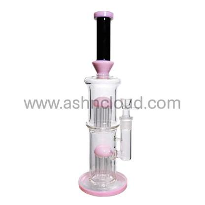 16 In - Double Chamber Straight Slime Colors Glass Bong 18 Mm