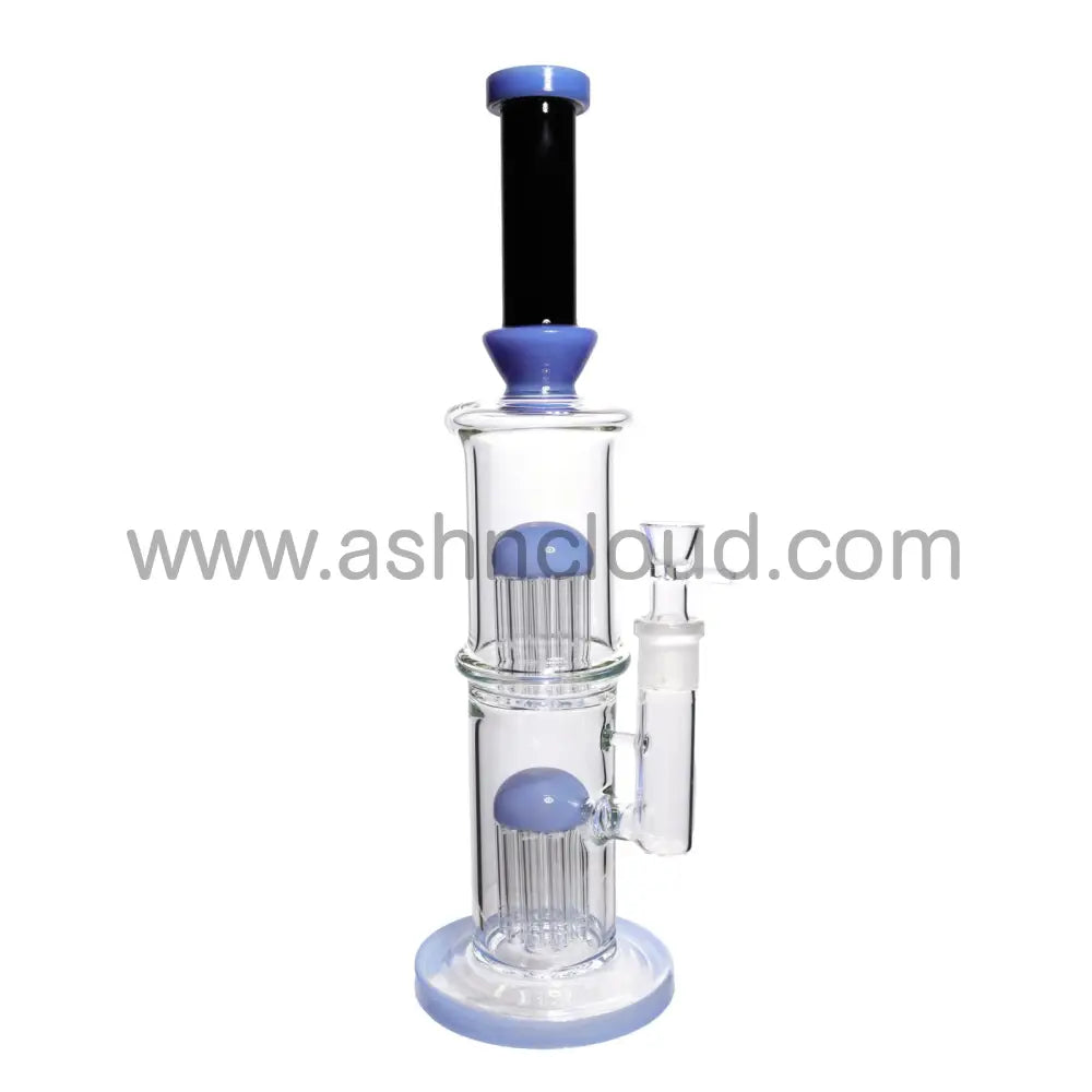 16 In - Double Chamber Straight Slime Colors Glass Bong 18 Mm