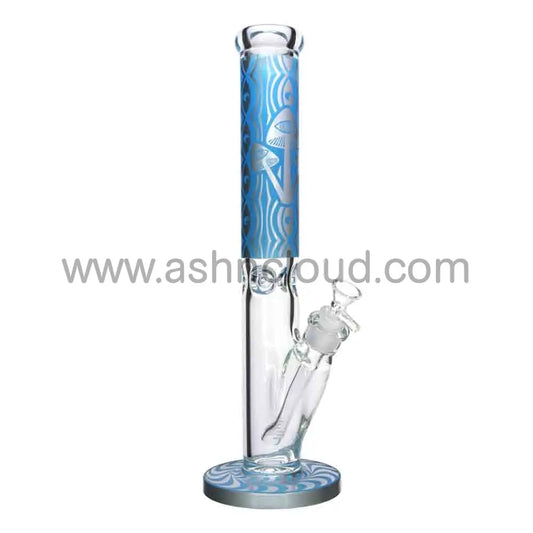 16 in - Frozen Pattern Straight Color 9 mm Bong