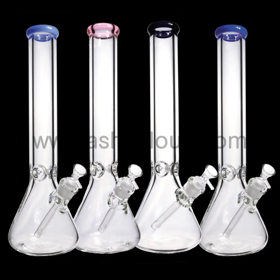 16 Inch One-Tone Clear Beaker Glass Bong, 9mm