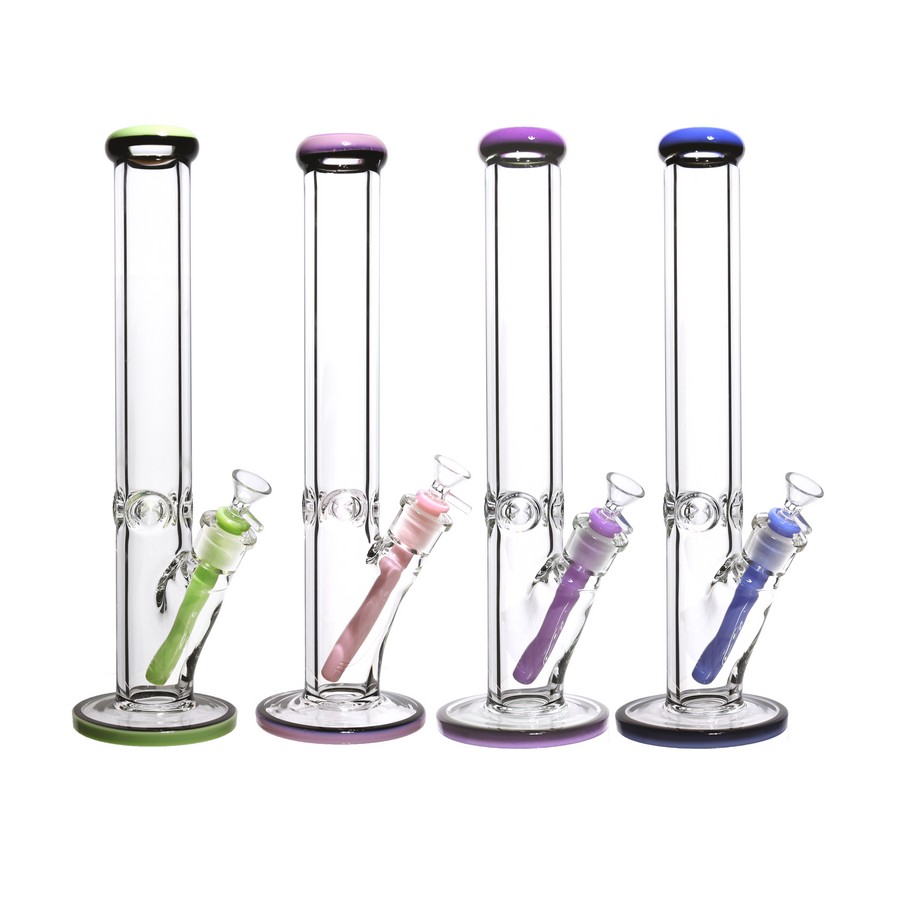 16 Inch Straight Two-Tone Glass Bong, 9mm