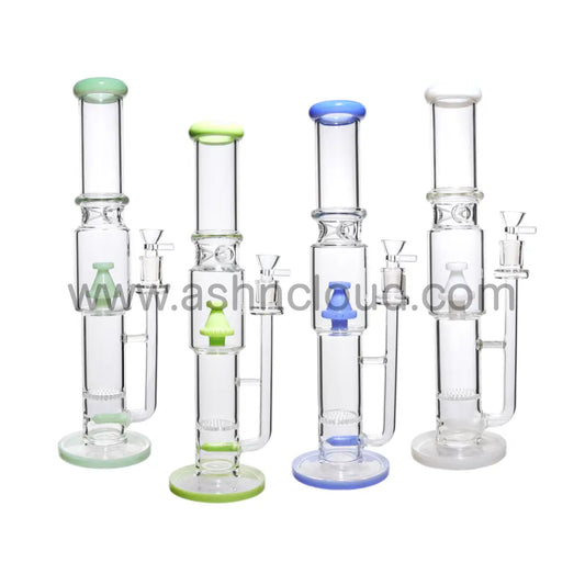 17 In - Straight Tube Glass Bong Perc