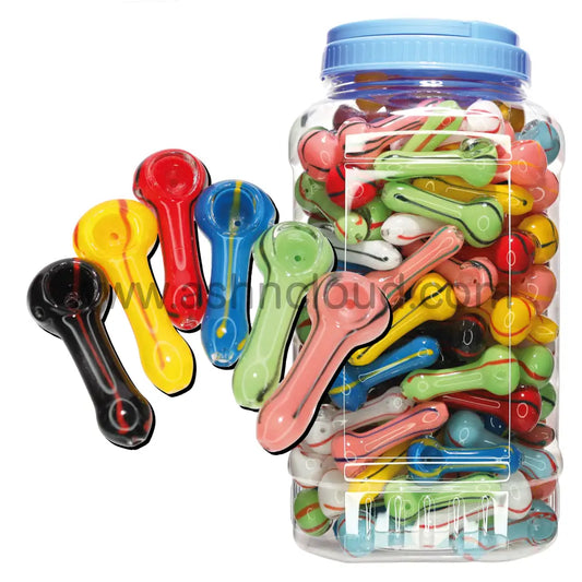 170 Pcs – Jar #39 Glass Hand Pipe Spoon $1.15 Each Simple