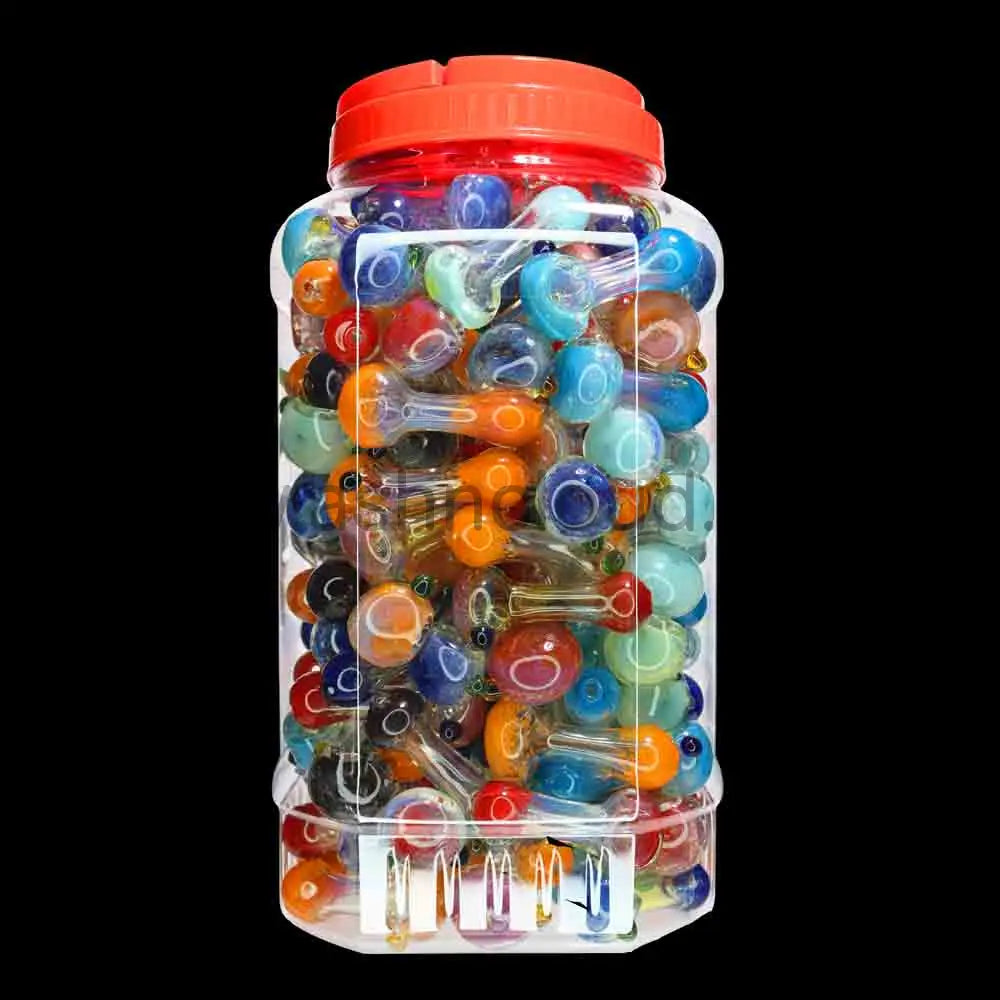 170 pcs – NEW 2025 JAR #6 Glass Hand Pipe (3 inches) Spoon $1.30