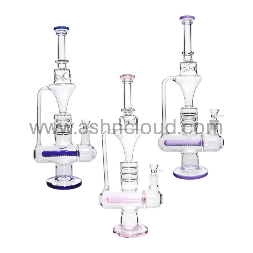 18 In - Big Inline Recycler Clear/Color Mm