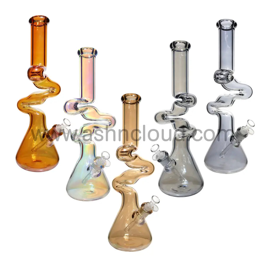 18 Inch Metallic Shine Beaker Glass Bong