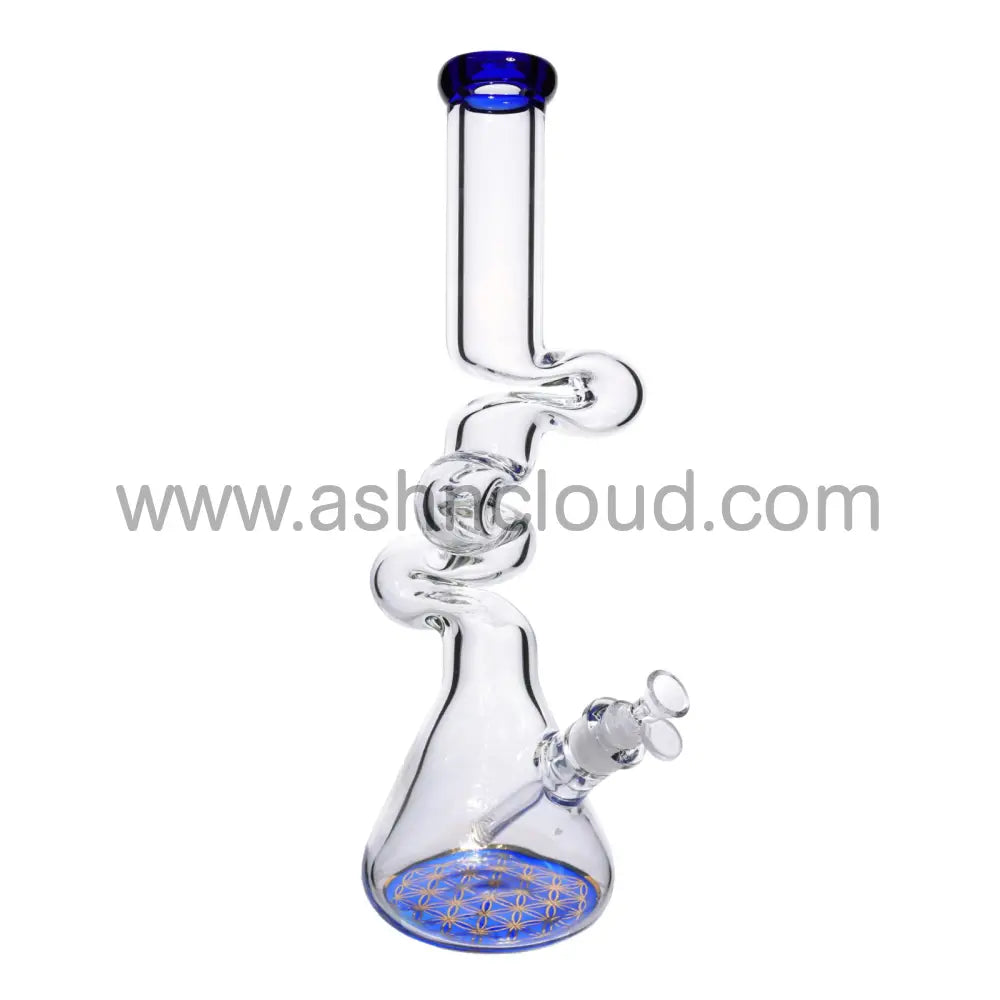 18 In - Fancy Shaped Twisted Beaker Bong 9 Mm