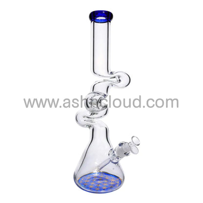 18 In - Fancy Shaped Twisted Beaker Bong 9 Mm