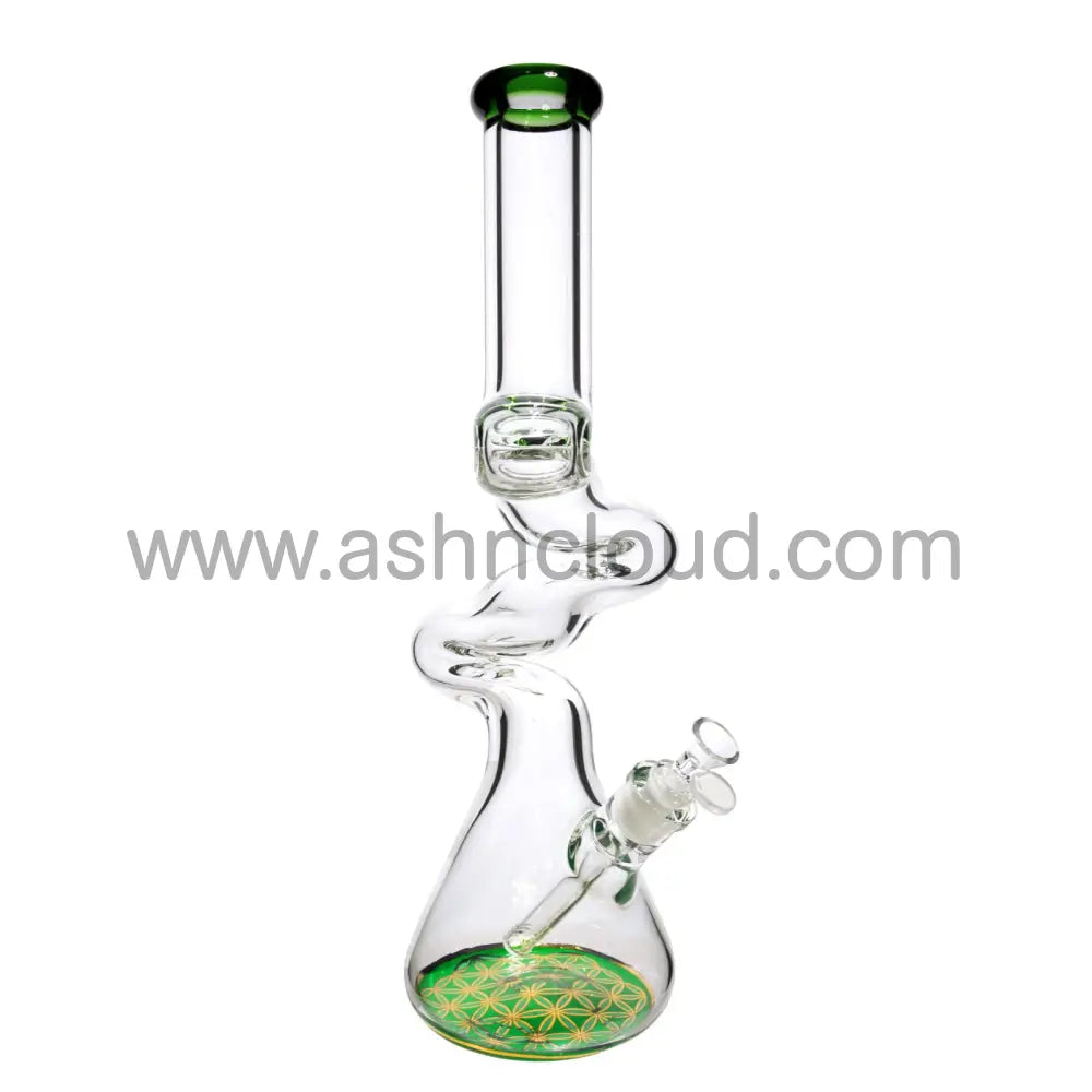 18 In - Fancy Shaped Twisted Beaker Bong 9 Mm