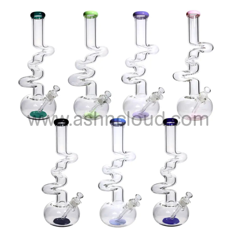 18 Inch Twisted Ball Beaker Glass Bong, 9mm