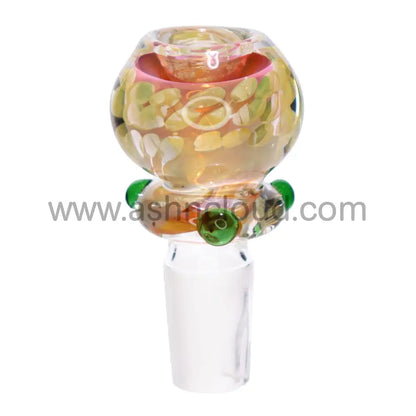 18 Mm - Fumed Doted Glass Bowl Pink