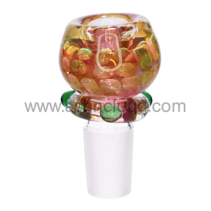 18 Mm - Fumed Doted Glass Bowl Pink