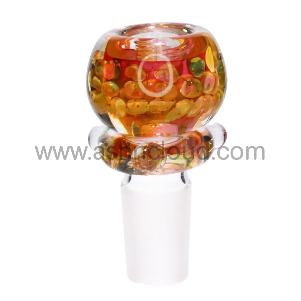 18 Mm - Fumed Doted Glass Bowl Pink