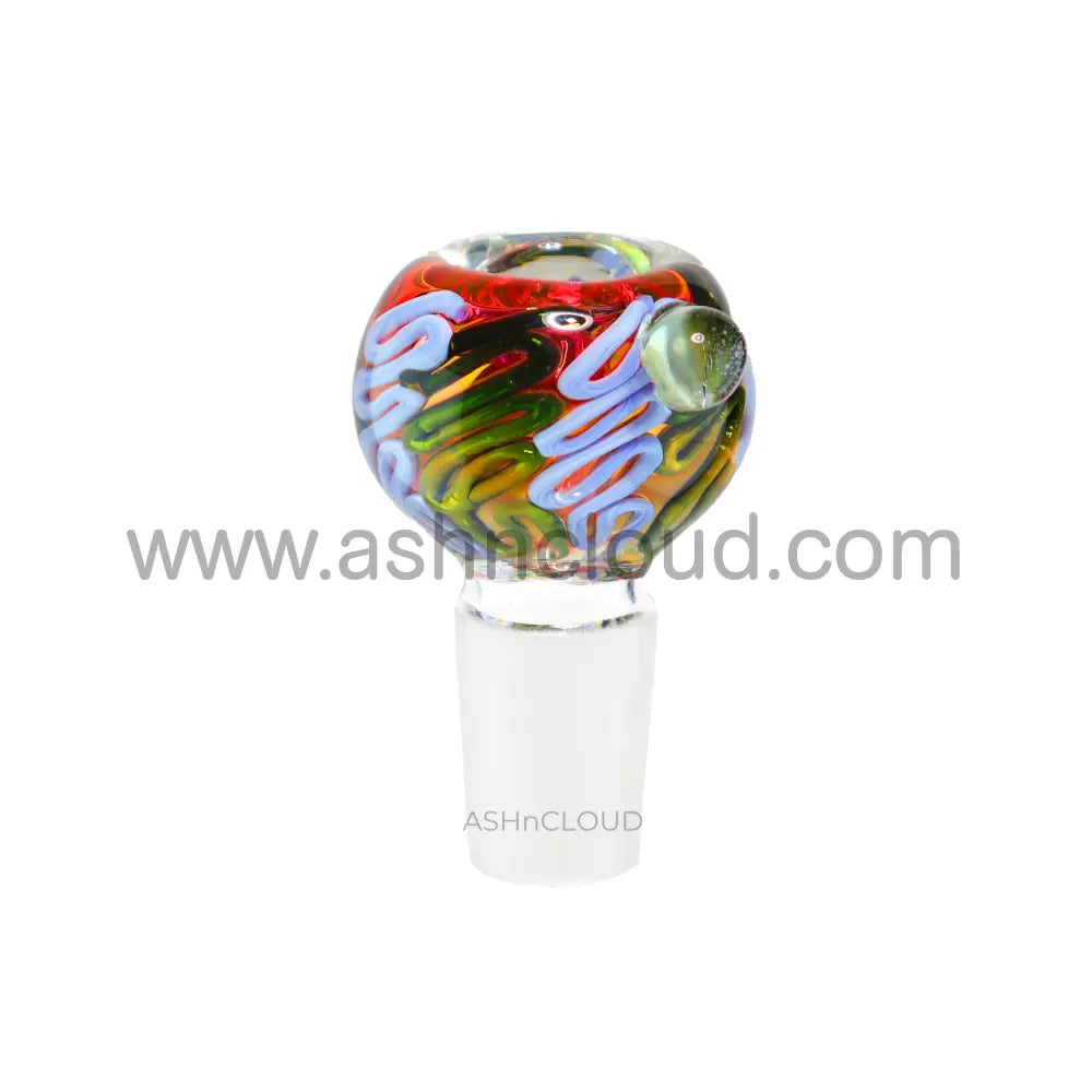 18 Mm - Oval Plaited Multicolor Glass Bowl