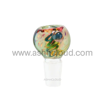 18 Mm - Oval Plaited Multicolor Glass Bowl