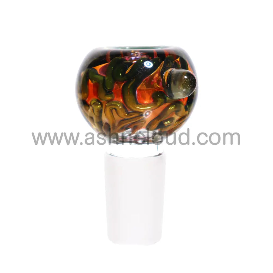18mm Oval Pink Swirl Implosion Glass Bowl