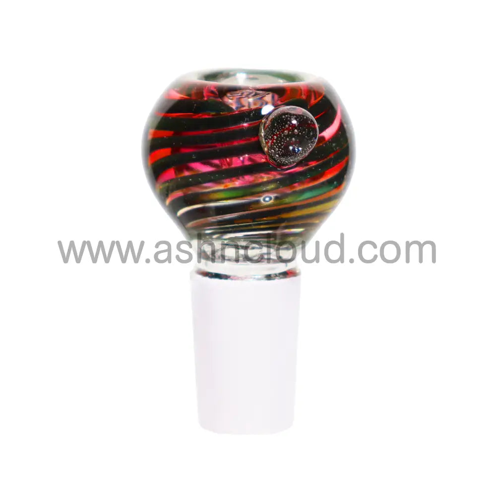 18mm Oval Twisted Pink Glass Bowl