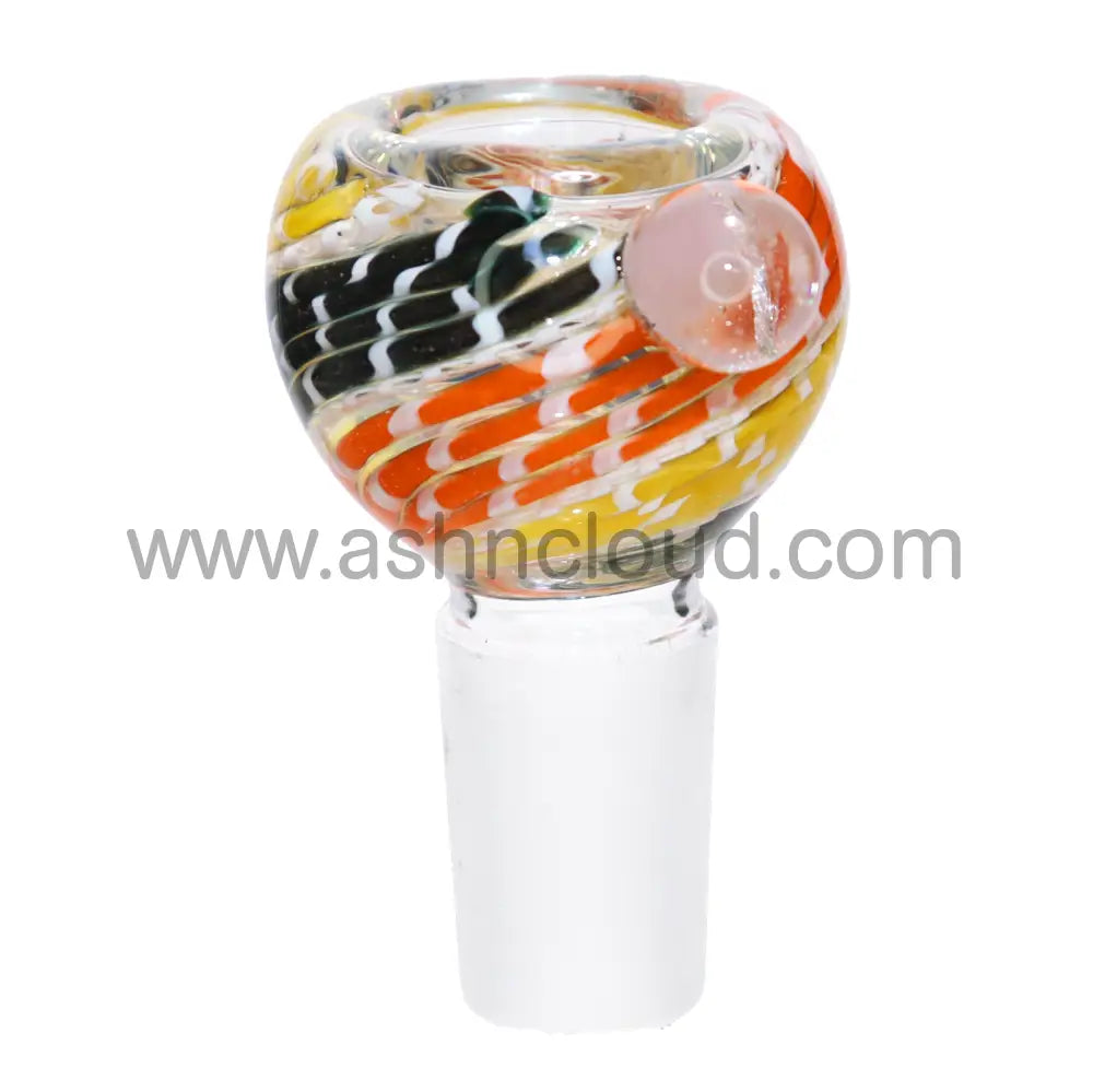 18 Mm - Streaky Curvy Glass Bowl Multicolor