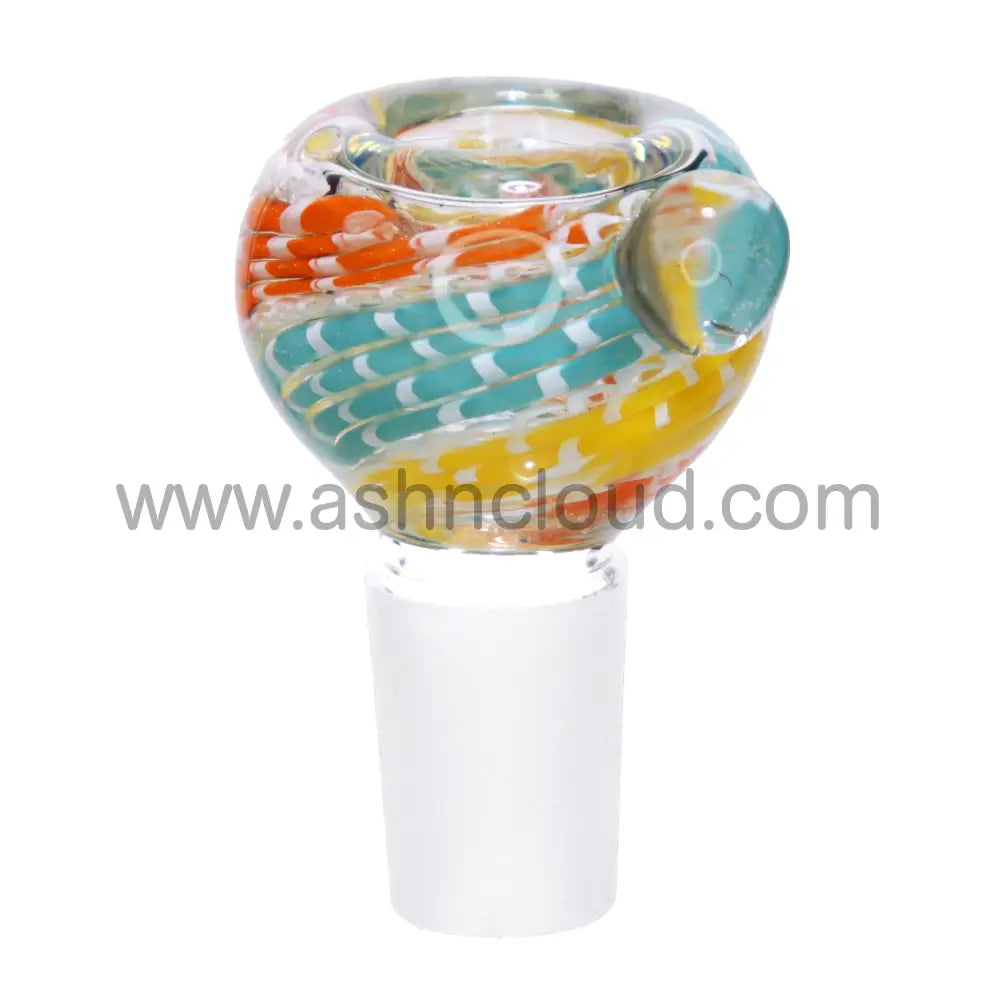 18 Mm - Streaky Curvy Glass Bowl Multicolor