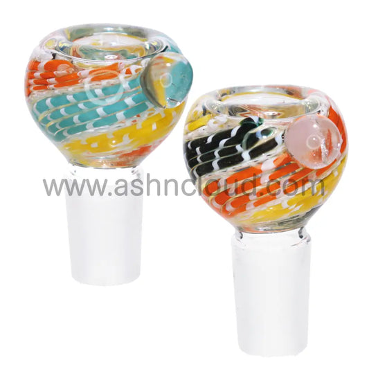 18 Mm - Streaky Curvy Glass Bowl Multicolor