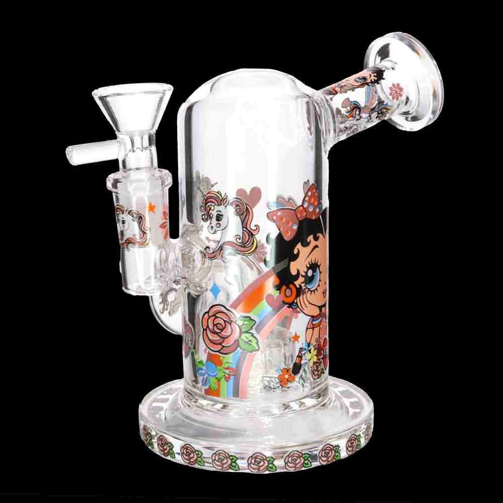 Betty Boop 8" Thick Cartoon Vintage Glass Bong with Internal Perc – Wholesale Water Pipe
