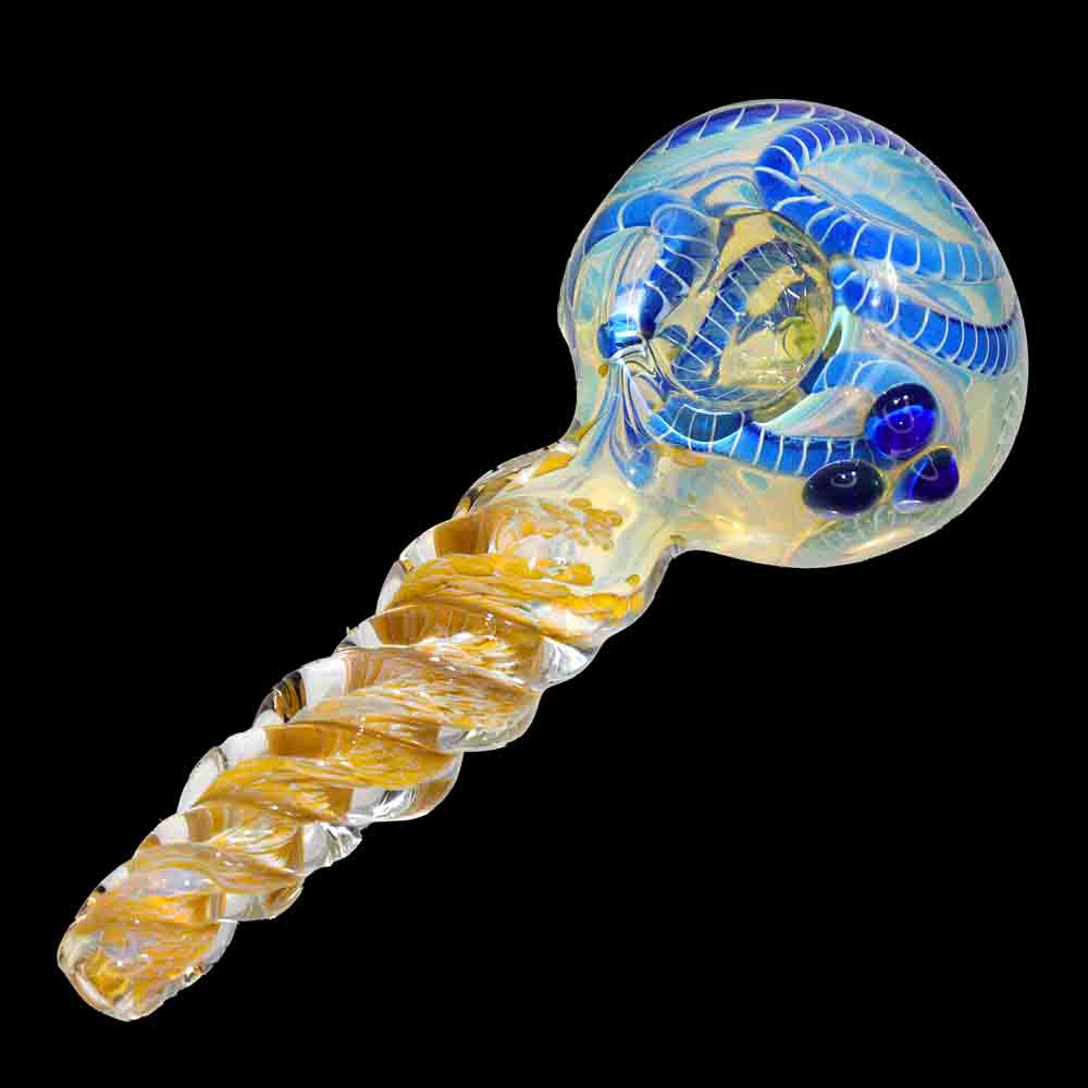 🌀 Twist Fumed Art Spoon Pipe – 5 Inch | Heady Style Glass Hand Pipe