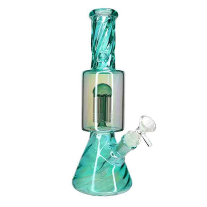 🌈🔥 12” Color Accent Chamber Bong – Premium Glass Water Pipe