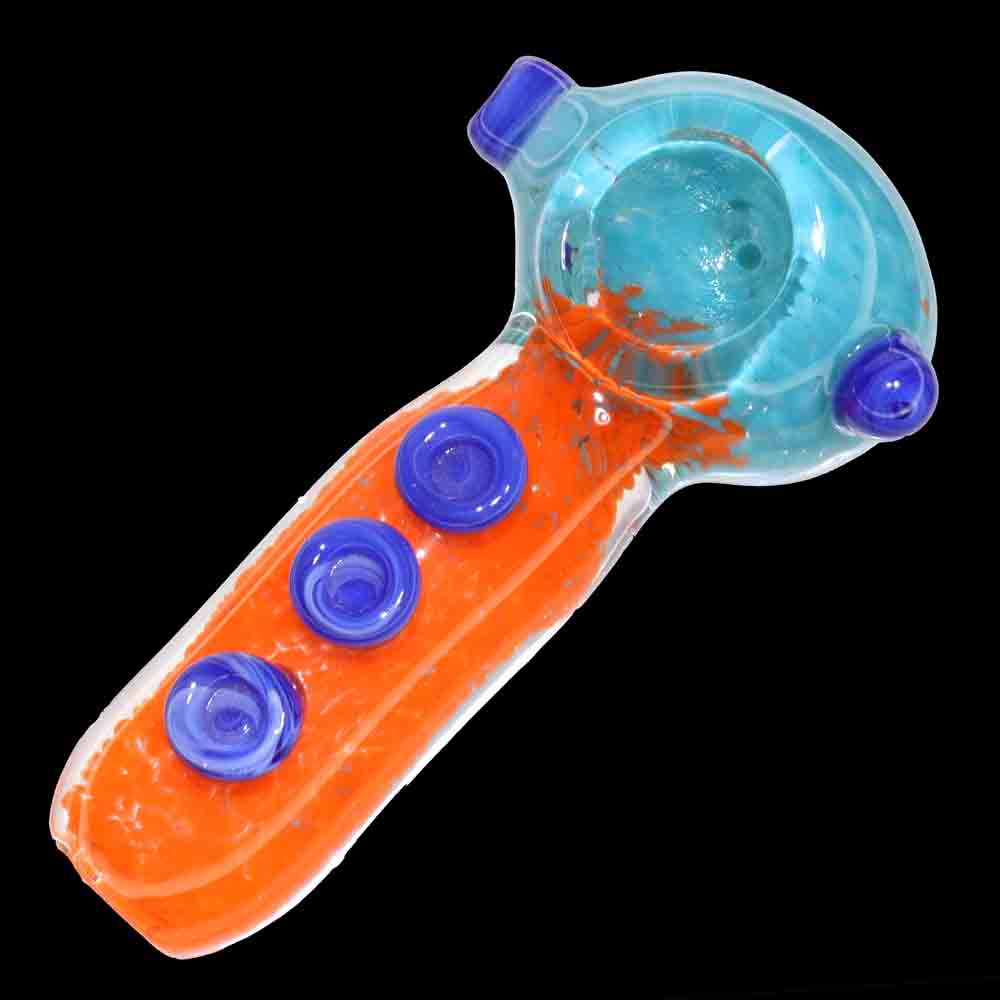4" Heavy Glass Hand Pipe – Thick Body with Raised Grip Dots