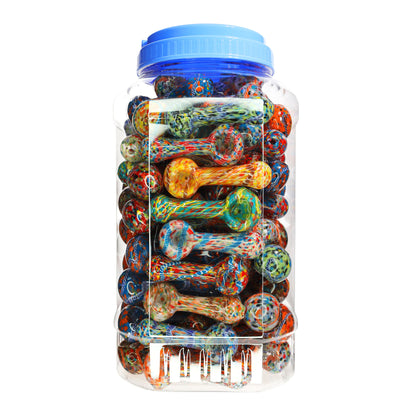 95 PCS – JAR #67 Assorted Multicolor Glass Hand Pipes – Wholesale