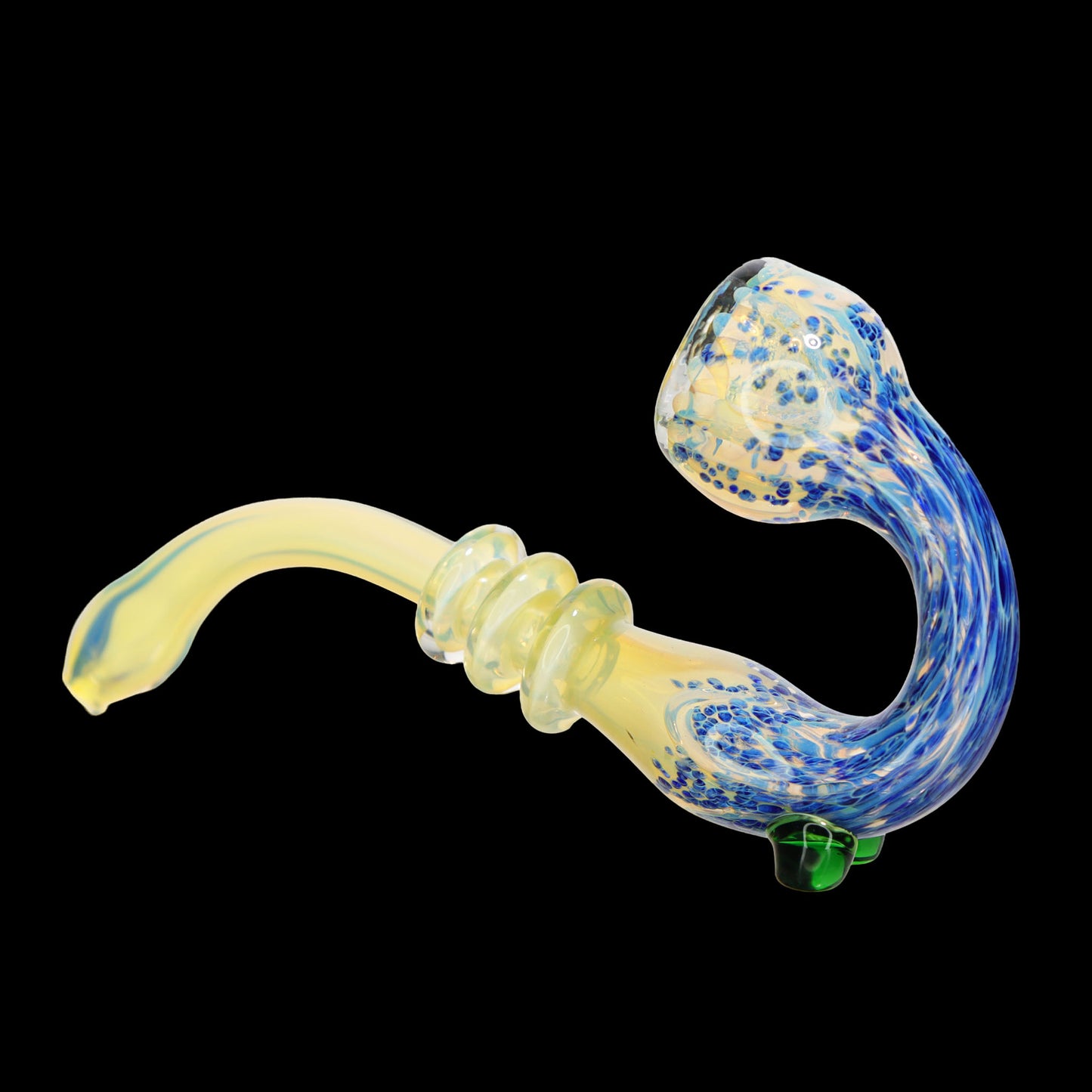 Curved Sherlock Glass Hand Pipe with Frit Design – Assorted Colors Wholesale