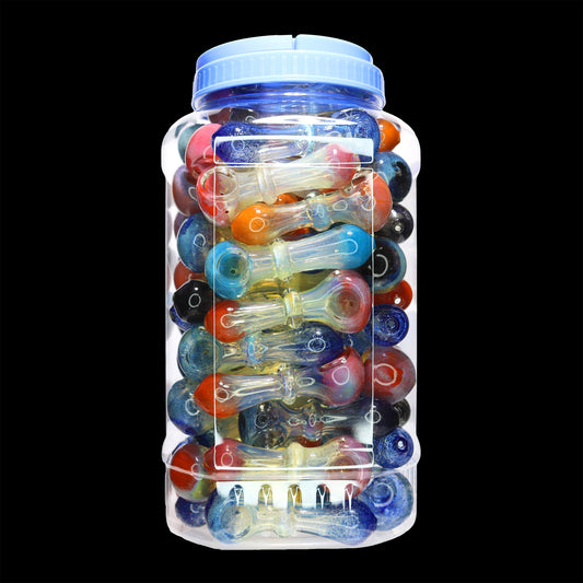 64 pcs – NEW JAR #43 Glass Hand Pipe (4.5 inches) Spoon $3
