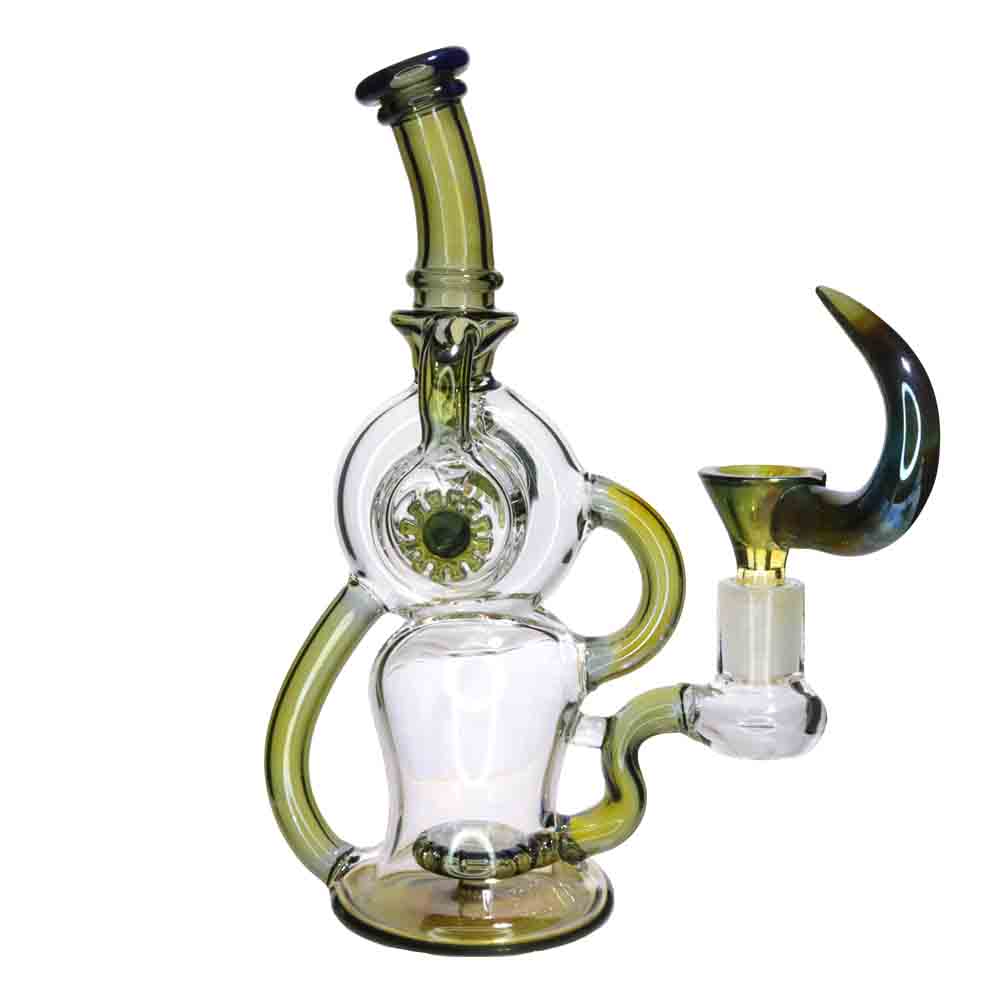 8" Fancy Glass Water Pipe | Artistic Heavy Glass Display