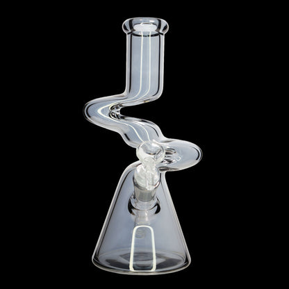 10 Inch Zig Zag Neck Beaker Glass Water Pipe – Assorted Colors Wholesale