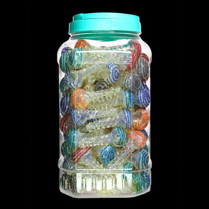 120 PCS – NEW JAR #60 Assorted Color Twisted Glass Hand Pipes – Wholesale