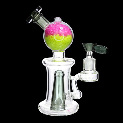 11 in Glow-in-the-Dark Crystal Globe Glass Water Pipe – Assorted Colors