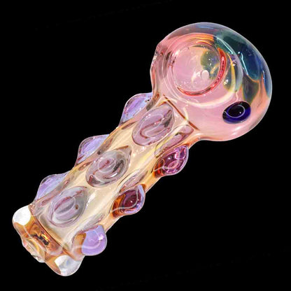 5" Fumed Color-Changing Glass Hand Pipe – Thick Bubble Texture Spoon Pipe