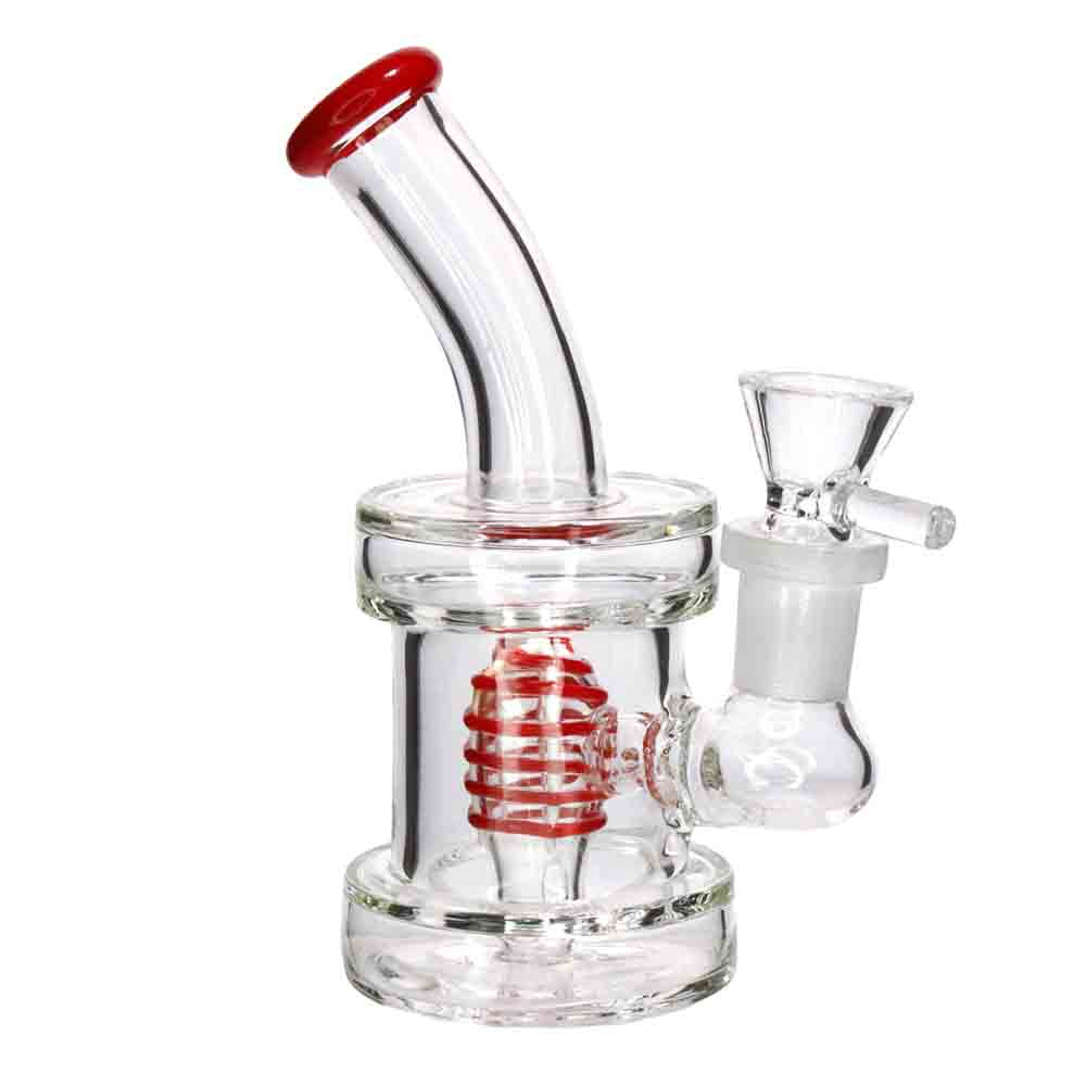 5" Spiral Perc Mini Rig | Heavy Glass Water Pipe