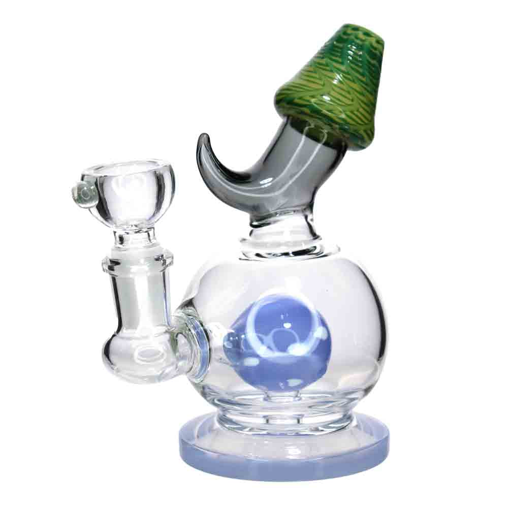 5” Mushroom Mouthpiece Mini Glass Bong – Unique Design for Smoke Shops (Assorted Colors)